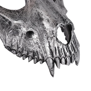 Detailed close-up showing the textured teeth and nose of a 3D sheep bone skull mask