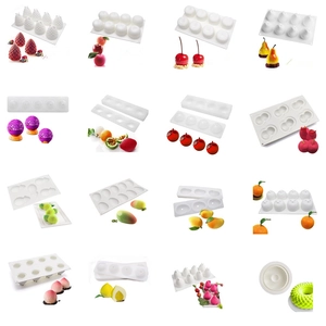 Fruit Shape Silicone Cake Mold For Mousse Dessert Baking Handmade Soap Candle DIY Craft Food Grade Flexible White