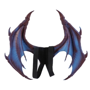 Blue and purple gradient dragon wings with scale texture for Halloween costumes