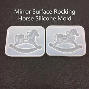 Translucent silicone mirror rocking horse mold for DIY crystal epoxy resin crafts