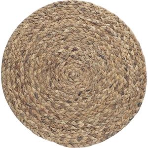 Mantel individual redondo de tejido natural para resistencia térmica y mesa