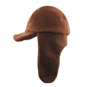 Women's dark brown thermal sherpa trapper hat with earflaps for winter outdoor warmth