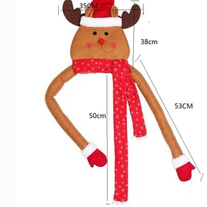 Christmas reindeer tree topper with red hat and snowflake scarf decoration 50cm