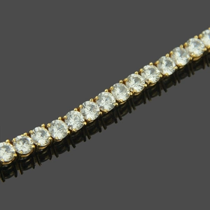 Men's 5mm hip hop tennis bracelet featuring gold-plated finish and micro-set cubic zirconia