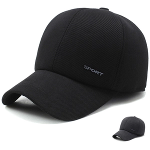 Men Winter Baseball Cap Corduroy Thickened Warm Hat With Earflaps Outdoor Sport Casual Adjustable Duckbill Cap