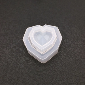 Set da 3 stampi in silicone a cuore geometrico per resina epossidica e gesso fai-da-te