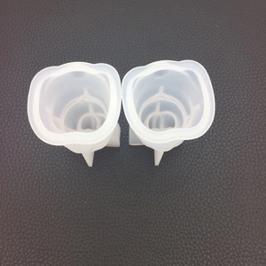 Macro detail of 3D rose flower silicone molds for handmade soap and candle making