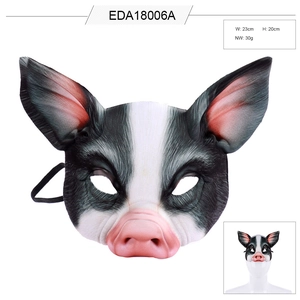 Realistic pig head EVA foam half mask for Mardi Gras and Halloween costume party