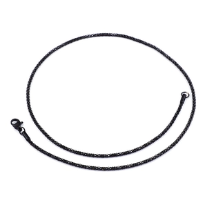 Classic black 304 stainless steel chain necklace with lobster clasp for DIY jewelry