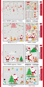 Christmas window stickers set featuring Santa, reindeer and tree on a 50x70cm sheet