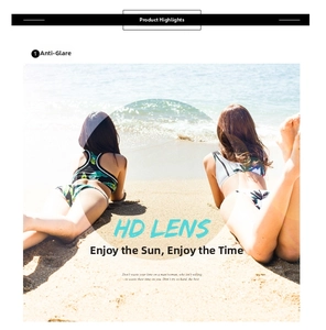Detailed comparison showing HD lens clarity and anti-glare technology for sunglasses