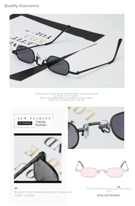 Detail of square slim metal sunglasses frame with soft silicone nose pads and hinges