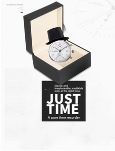 Silver chronograph watch with white dial in a black luxury presentation gift box