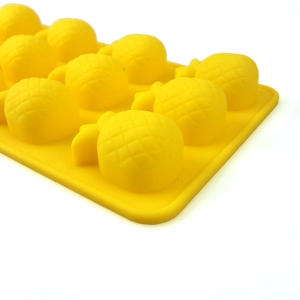 Detail of yellow pineapple silicone mold for making ice cubes and chocolates