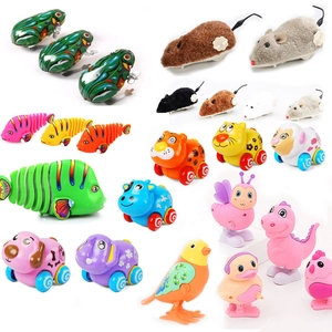 Wind Up Toys Clockwork Mechanical Jumping Walking Cartoon Animal Retro Nostalgic Plastic Tinplate Plush For Kids Novelty