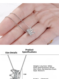 Detailed view of cubic zirconia crown pendant size specifications and jewelry dimensions