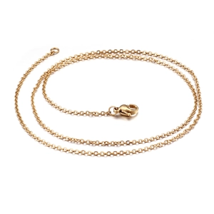 Minimalist gold stainless steel O-chain necklace featuring delicate link style with clasp