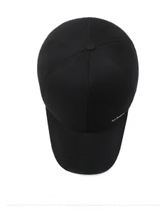 Top view of a black corduroy baseball cap with SPORT embroidery and twill texture