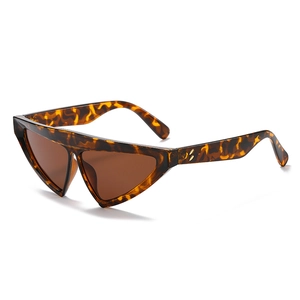 Modern triangular cat-eye sunglasses in tortoise frame with brown lenses for fashion
