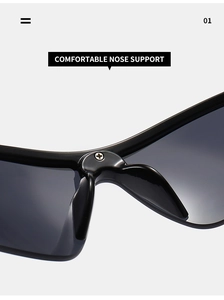 Macro detail of ergonomic comfortable nose support on black sports sunglasses