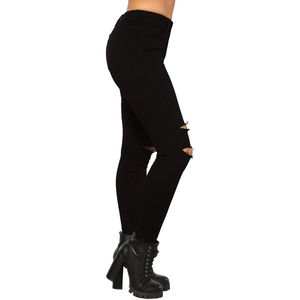 Jeans skinny neri da donna con dettagli strappati e look in stile street wear