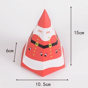 Christmas Santa gift box dimensions showing height 15cm and width 10.5cm on white background