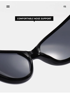 Détail du support nasal confortable sur les lunettes de soleil de sport noires Y2K