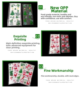 Detail of Christmas OPP treat bags showing high-definition festive patterns and clean edges
