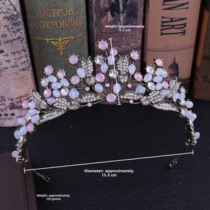 Baroque leaf tiara dimensions detail: 5.2cm height, 15.5cm diameter, 105g weight