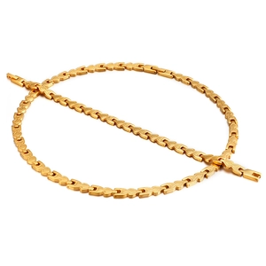 Eleganter Goldschmuckset aus Titanstahl mit geometrischen Gliedern und poliertem Finish