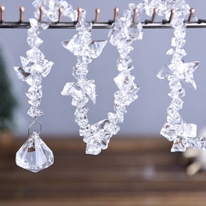 Elegant acrylic snowflake diamond beads hanging ornament for Christmas and wedding decor