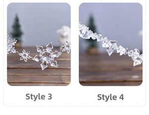 Detailed comparison of acrylic snowflake and multifaceted crystal bead strands for decor