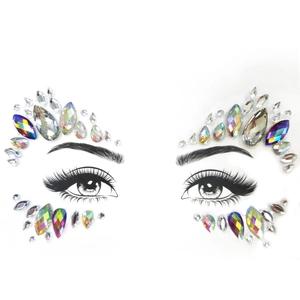 Colorful acrylic face gems set for Halloween rave party makeup and crystal facial jewels