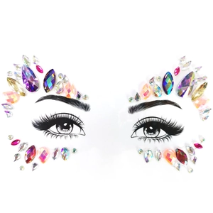 Colorful rhinestone face stickers for Halloween rave party makeup with crystal gems
