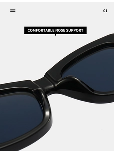 Detail of integrated nose pads on black wide frame sunglasses for comfortable fit