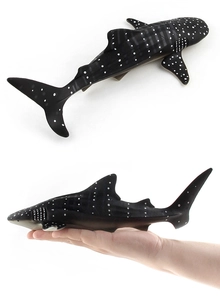 Macro view of whale shark model with realistic black skin and white spots detail