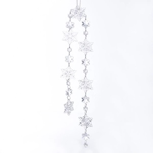 Hanging acrylic crystal snowflake bead garland for Christmas tree and wedding decor