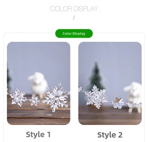 Detail of clear acrylic snowflake ornaments for Christmas tree and wedding decoration