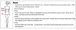 Size guide with how to measure bust, waist and hips for women plus size swimwear