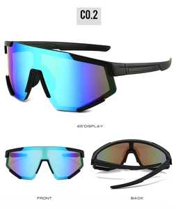 Multi-angle view of model C0.2 sports cycling sunglasses with iridescent polarized lenses