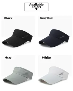 Macro detail of quick-dry breathable fabric on colorful sun visor hats for sports
