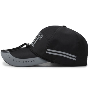 Men's outdoor breathable baseball cap with Take The Curve slogan and reflective stripes