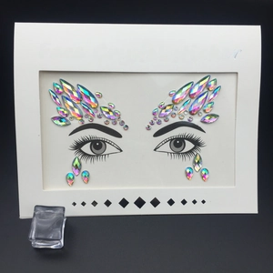 Face Body Gems Sticker Iridescent Rhinestone Crystals Self Adhesive Music Festival Party Shiny Makeup Accessory Women