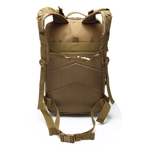 Camo tactical backpack with breathable back padding and ergonomic S-shaped straps