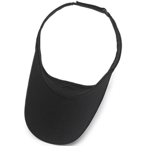 Unisex black breathable mesh sun visor hat for running and outdoor sports with adjustable strap