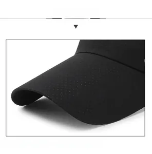 Close-up of black breathable mesh baseball cap brim with durable curved structured design