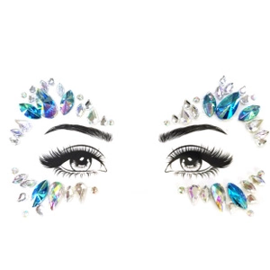 Face Jewels Stickers Acrylic Resin Eye Rhinestones Self Adhesive For Festival Party Music Carnival Halloween