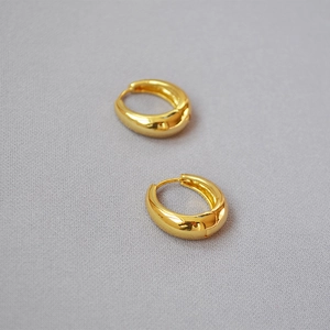 Moderni Orecchini a Cerchio in Lega di Rame Placcati in Oro Chunky Minimalisti per Donna Orecchini a Clip Ovali Geometrici Lucidi Gioielli Regalo