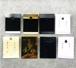 Various velvet and metallic PVC jewelry display cards for earrings and accessories