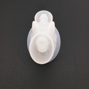 Top view of a translucent silicone wolf head mold for DIY resin and plaster crafts
